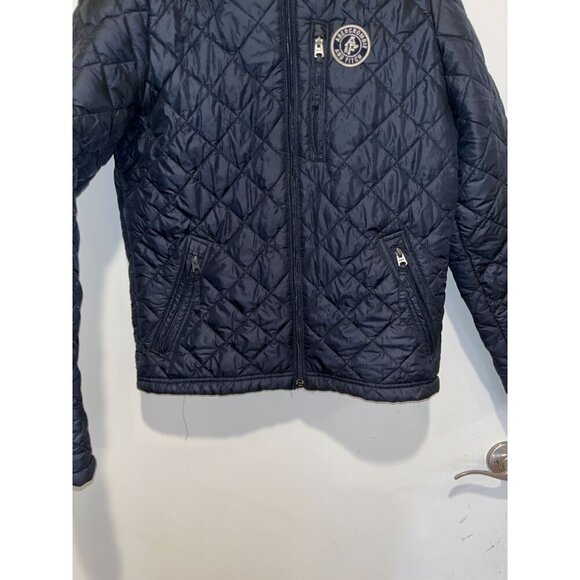 Abercrombie & Fitch Navy Quilted Jacket M Lightweight Full-Zip Puffer With Pocke - Picture 3 of 9
